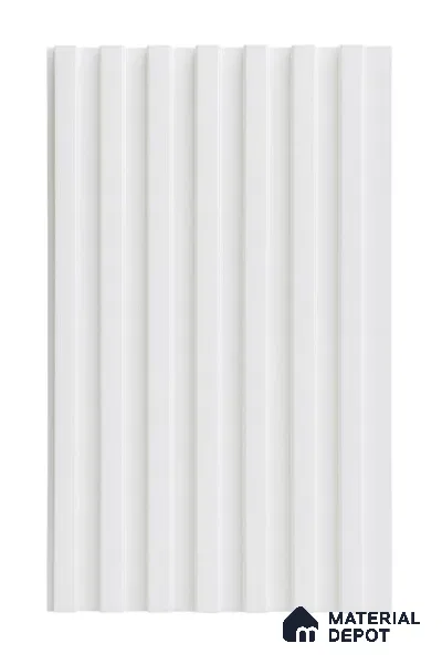 White Plain Colour Louver PN 06389 9.5 ft x 6 inch Clvin Panel - 8 mm | Suitable for Feature Wall, TV Unit & Living Room | Width is Subjected to 5% Variation