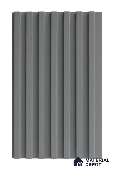 Grey Plain Colour Louver PN 06390 9.5 ft x 6 inch Clvin Panel - 8 mm | Suitable for Feature Wall, TV Unit & Living Room | Width is Subjected to 5% Variation