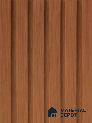 Brown Wooden Louver PN 06385 9.5 ft x 8 inch Clvin Panel - 12 mm | Suitable for Feature Wall, TV Unit & Living Room | Width is Subjected to 5% Variation