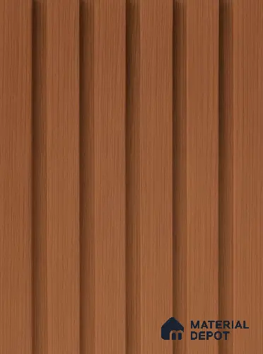 Brown Wooden Louver PN 06385 9.5 ft x 8 inch Clvin Panel - 12 mm | Suitable for Feature Wall, TV Unit & Living Room | Width is Subjected to 5% Variation