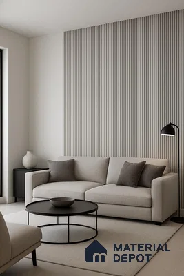 Grey Wooden Look Clvin Louver/Panel 9.5 ft x 8 inch - 12 mm | Ideal for Living Room, Bedroom, TV Unit | PN 06386