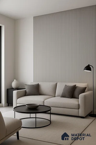 Grey Wooden Look Clvin Louver/Panel 9.5 ft x 8 inch - 12 mm | Ideal for Living Room, Bedroom, TV Unit | PN 06386