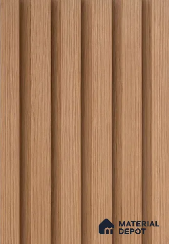 Brown Wooden Louver PN 06387 9.5 ft x 8 inch Clvin Panel - 12 mm | Suitable for Feature Wall, TV Unit & Living Room | Width is Subjected to 5% Variation