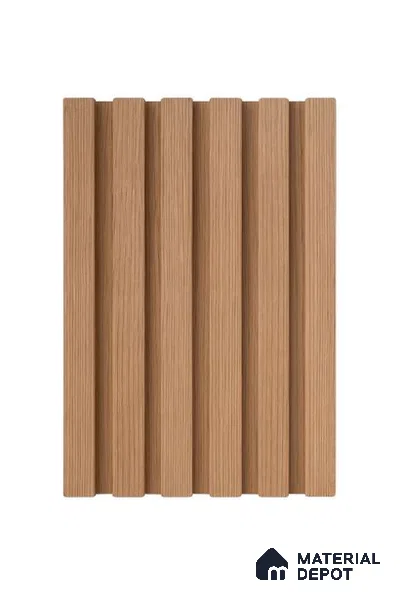Brown Wooden Louver PN 06387 9.5 ft x 8 inch Clvin Panel - 12 mm | Suitable for Feature Wall, TV Unit & Living Room | Width is Subjected to 5% Variation