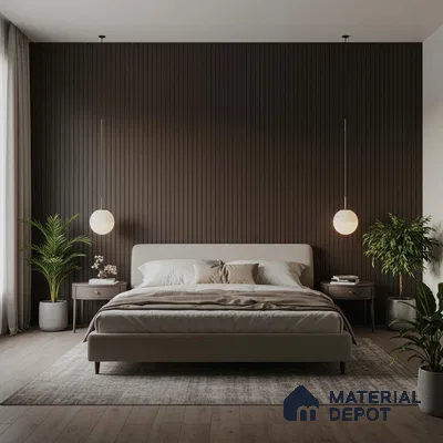 Brown Wooden Look Clvin Louver/Panel 9.5 ft x 8 inch - 12 mm | Ideal for Living Room, Bedroom, TV Unit | PN 06384