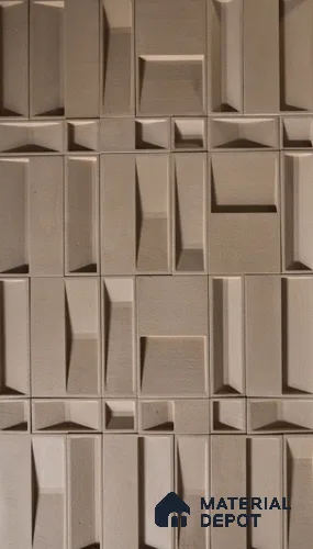 Cairo Sand Stone WL 00434 E Concrete Panel - 35 mm | Box Contains Mix Size of 1.39 ft x 9.76 in, 1.39 ft x 4.88 in, 4.88 in x 9.76 in & 4.88 in x 4.88 in Covering 6.6 Sq. Ft.