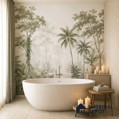 Coorg Rain Coffee Canopy Scenic Tropical Handmade Wallpaper Mural