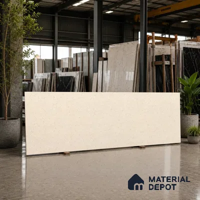 Stone Counter Top Slab TL 12669 Iconic Crema 8 ft x 2.62 ft Full Body Vitrified Matte Finish - 15 mm | Suitable For Counter Top, Dining Table Top & Window Frame