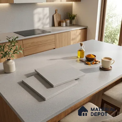 Stone Counter Top Slab TL 12670 Iconic Gris 8 ft x 2.62 ft Full Body Vitrified Matte Finish - 15 mm | Suitable For Counter Top, Dining Table Top & Window Frame