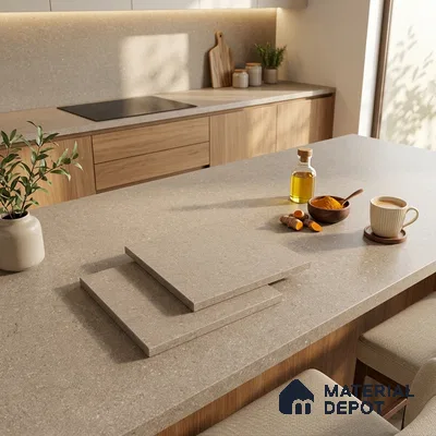 Stone Counter Top Slab TL 12671 Iconic Earth 8 ft x 2.62 ft Full Body Vitrified Matte Finish - 15 mm | Suitable For Counter Top, Dining Table Top & Window Frame