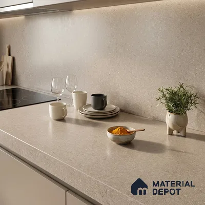 Stone Counter Top Slab TL 12671 Iconic Earth 8 ft x 2.62 ft Full Body Vitrified Matte Finish - 15 mm | Suitable For Counter Top, Dining Table Top & Window Frame