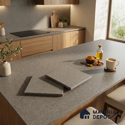 Stone Counter Top Slab TL 12672 Iconic Moca 8 ft x 2.62 ft Full Body Vitrified Matte Finish - 15 mm | Suitable For Counter Top, Dining Table Top & Window Frame
