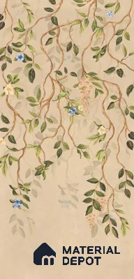 Wall Tile TL 10990 B | Delimo Lux Branch Decor | 4 ft x 2 ft Crits Micro Matte Finish Porcelain Tile - 9 mm | Suitable for Living Room, Bedroom, Dining & Bathroom | 3 mm Spacer Required (Sample)
