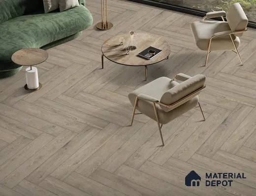 Wood Look Floor Tile TL 10842 D Gaatha Tortora 4 ft x 8 Inch Vitrified Matte Finish - 9 mm | 2-3 mm Spacer is Mandatory