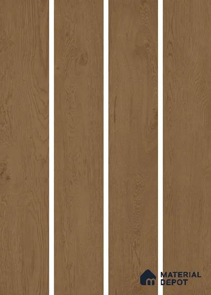 Wood Look Floor Tile TL 10842 E Gaatha Walnut 4 ft x 8 Inch Vitrified Matte Finish - 9 mm | 2-3 mm Spacer is Mandatory