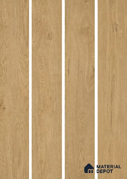 Wood Look Floor Tile TL 10842 C Gaatha Almond 4 ft x 8 Inch Vitrified Matte Finish - 9 mm | 2-3 mm Spacer is Mandatory
