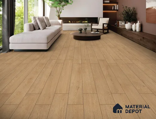 Wood Look Floor Tile TL 10842 B Gaatha San Marco 4 ft x 8 Inch Vitrified Matte Finish - 9 mm | 2-3 mm Spacer is Mandatory