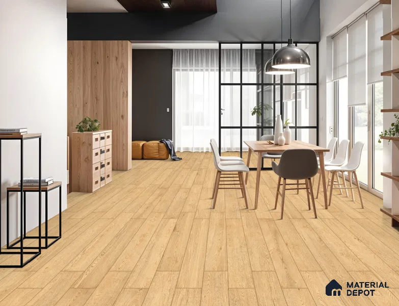 Wood Look Floor Tile TL 10842 Gaatha Rialto 4 ft x 8 Inch Vitrified Matte Finish - 9 mm | 2-3 mm Spacer is Mandatory