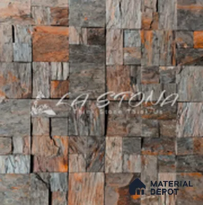 WL 00195 Dark Rusty 300 x 300 mm Natural Stone Wall Cladding |  Stone is a Natural Product, Please Expect Variation in Shades
