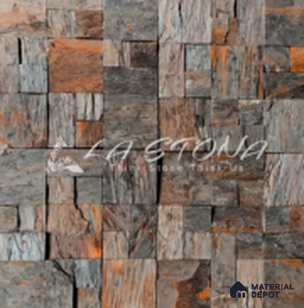 WL 00195 Dark Rusty 300 x 300 mm Natural Stone Wall Cladding | Stone is a Natural Product, Please Expect Variation in Shades