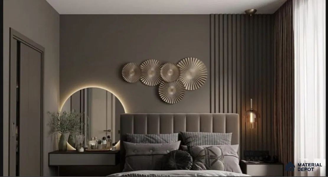 Duco Paintable Elegance Bedroom Wall 8 ft x 4 ft CNC Made HDHMR Panel - 12 mm | Elevation Depth is 5 mm | Distance Between the Flutes 2 cm | Width of the Flutes 8 mm or 10 mm