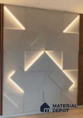 Duco Paintable Geometric Glow Wall 8 ft x 4 ft CNC Made HDHMR Panel - 17 mm