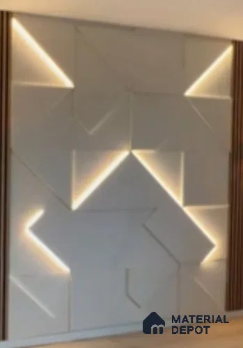 Duco Paintable Geometric Glow Wall 8 ft x 4 ft CNC Made HDHMR Panel - 17 mm