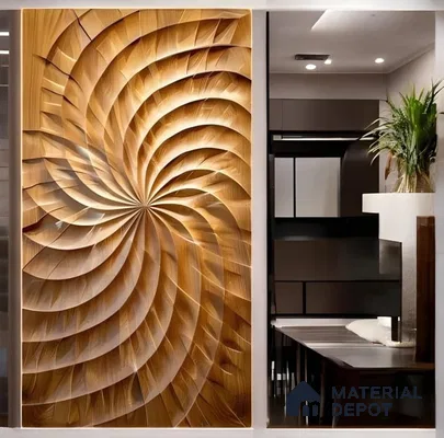 Duco Paintable Spiral Bloom Design 7 ft x 3 ft CNC Cut HDHMR 3D Door - 25 mm