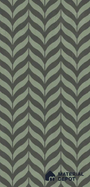 Patterned Wall Tile TL 10985 C | Brazzil Green Waves Decor 2 | 4 ft x 2 ft Crits Micro Matte Finish Porcelain Tile - 9 mm | Suitable for Living Room, Bedroom, Dining & Bathroom | 3 mm Spacer Required