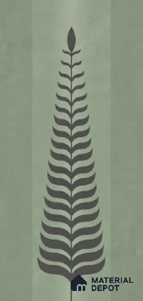 Wall Tile TL 10985 B | Brazzil Green Leaf Decor 1 | 4 ft x 2 ft Crits Micro Matte Finish Porcelain Tile - 9 mm | Suitable for Bathroom, Accent/Feature Wall, Dining Area | 3 mm Spacer Required