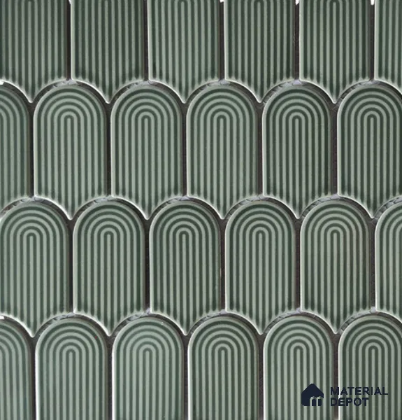Mosaic Wall Tile TL 10528 Plain Design 11.9 in x 11.52 in Porcelain Glossy Finish - 6 mm