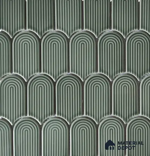 Mosaic Wall Tile TL 10528 Plain Design 11.9 in x 11.52 in Porcelain Glossy Finish - 6 mm