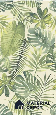Tropical Wall Tile TL 08610 Green 4 ft x 2 ft Glossy Finish Vitrified Floor & Wall Tile - 9 mm | Suitable for Bathroom, Accent/Feature Wall, Foyer