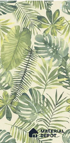 Tropical Wall Tile TL 08610 Green 4 ft x 2 ft Glossy Finish Vitrified Floor & Wall Tile - 9 mm | Suitable for Bathroom, Accent/Feature Wall, Foyer