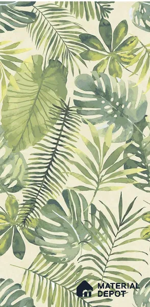 Tropical Wall Tile TL 08610 Green 4 ft x 2 ft Glossy Finish Vitrified Floor & Wall Tile - 9 mm | Suitable for Bathroom, Accent/Feature Wall, Foyer