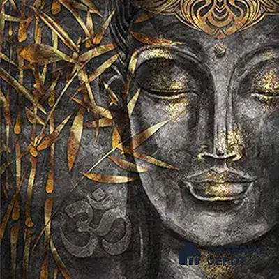 Whispers of the Eternal Cultural Elegance | WP 04101 B Canvas Texture Finish Indian Style luxurious Customized size Wallpaper | 250 GSM WP01CNF Paper | (MOQ = 30 Sq. Ft.)