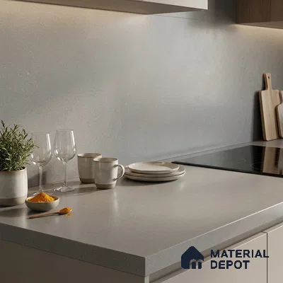 Stone Counter Top Slab TL 12654 B Stonex Graphite 8 ft x 2.62 ft White Full Body Vitrified Matte Finish - 15 mm | Suitable For Counter Top, Dining Table Top & Window Frame