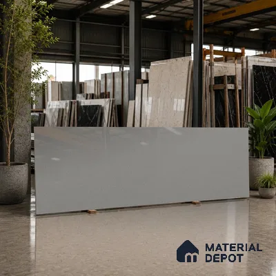 Stone Counter Top Slab TL 12654 Stonex Graphite 8 ft x 2.62 ft White Full Body Vitrified Glossy Finish - 15 mm | Suitable For Counter Top, Dining Table Top & Window Frame