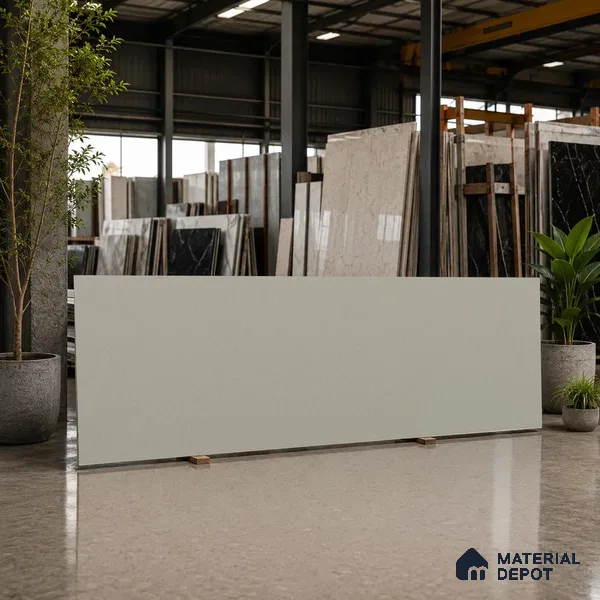 Stone Counter Top Slab TL 12653 B Stonex Moss 8 ft x 2.62 ft White Full Body Vitrified Matte Finish - 15 mm | Suitable For Counter Top, Dining Table Top & Window Frame