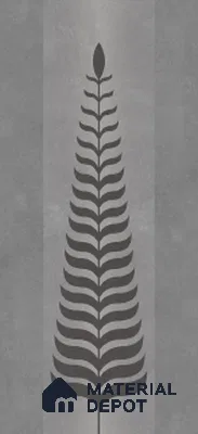 Wall Tile TL 10986 B | Brazzil Grey Leaf Decor 1 | 4 ft x 2 ft Crits Micro Matte Finish Porcelain Tile - 9 mm | Suitable for Bathroom, Accent/Feature Wall, Dining Area | 3 mm Spacer Required