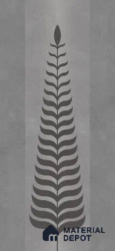 Wall Tile TL 10986 B | Brazzil Grey Leaf Decor 1 | 4 ft x 2 ft Crits Micro Matte Finish Porcelain Tile - 9 mm | Suitable for Bathroom, Accent/Feature Wall, Dining Area | 3 mm Spacer Required