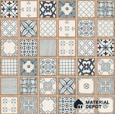 Moroccan Wall & Floor Tile TL 10506  18 in x 6 in Porcelain Glossy Finish - 10 mm  | 12 Random Designs