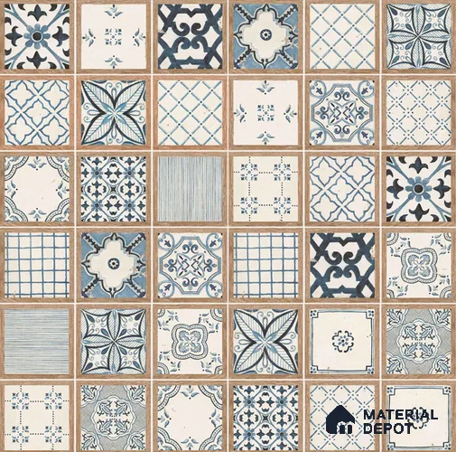 Moroccan Wall & Floor Tile TL 10506  18 in x 6 in Porcelain Glossy Finish - 10 mm  | 12 Random Designs