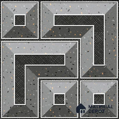 TL 08680 Grey 1.31 ft x 1.31 ft Matte Finish Vitrified Floor Tile - 11 mm | Pattern Alignment May Vary | 2-3 mm Spacer is Mandatory