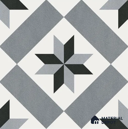 TL 08738 Grey 1.31 ft x 1.31 ft Matte Finish Vitrified Floor Tile - 11 mm | Pattern Alignment May Vary | 2-3 mm Spacer is Mandatory