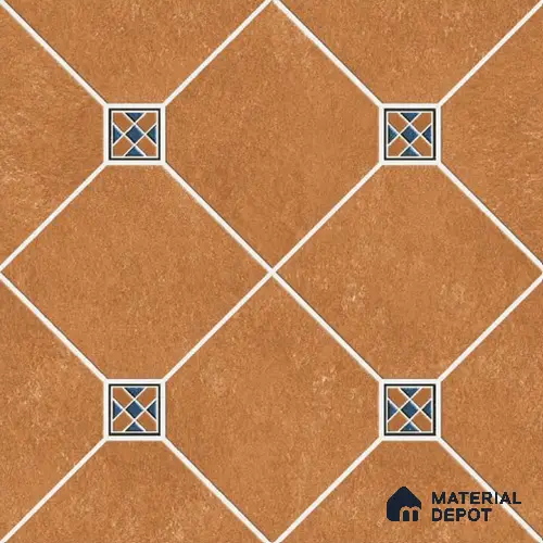 TL 08750 B Brown 1.31 ft x 1.31 ft Matte Finish Vitrified Floor Tile - 11 mm | Pattern Alignment May Vary | 2-3 mm Spacer is Mandatory