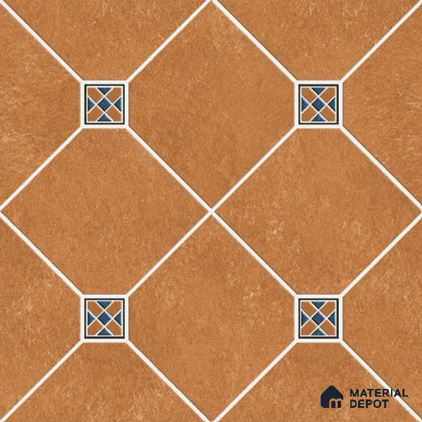 TL 08750 B Brown 1.31 ft x 1.31 ft Matte Finish Vitrified Floor Tile - 11 mm | Pattern Alignment May Vary | 2-3 mm Spacer is Mandatory