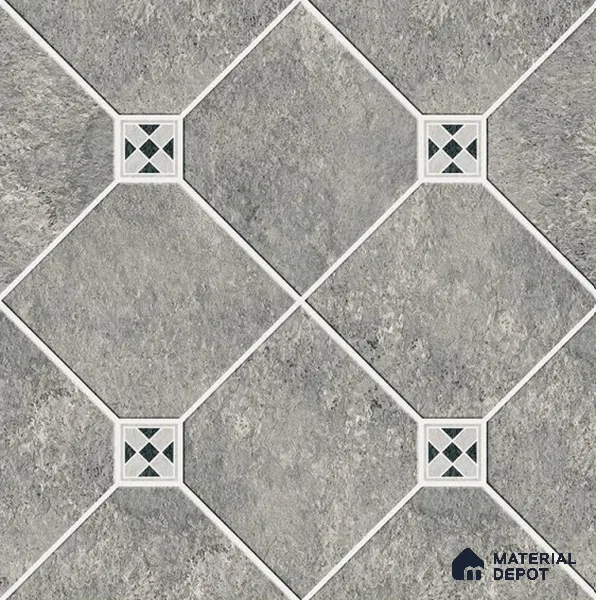 TL 08750 Grey 1.31 ft x 1.31 ft Matte Finish Vitrified Floor Tile - 11 mm | Pattern Alignment May Vary | 2-3 mm Spacer is Mandatory