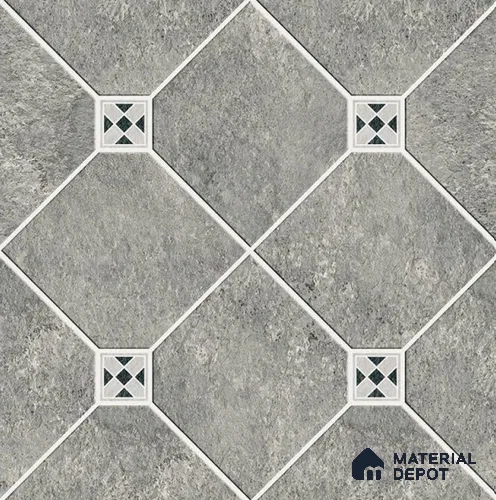 TL 08750 Grey 1.31 ft x 1.31 ft Matte Finish Vitrified Floor Tile - 11 mm | Pattern Alignment May Vary | 2-3 mm Spacer is Mandatory