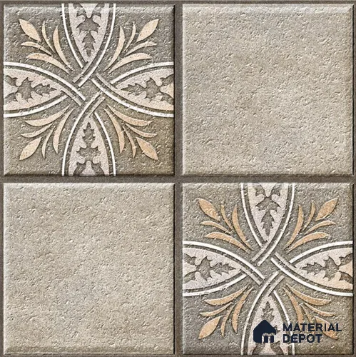 TL 08744 Grey 1.31 ft x 1.31 ft Matte Finish Vitrified Floor Tile - 11 mm | Pattern Alignment May Vary | 2-3 mm Spacer is Mandatory